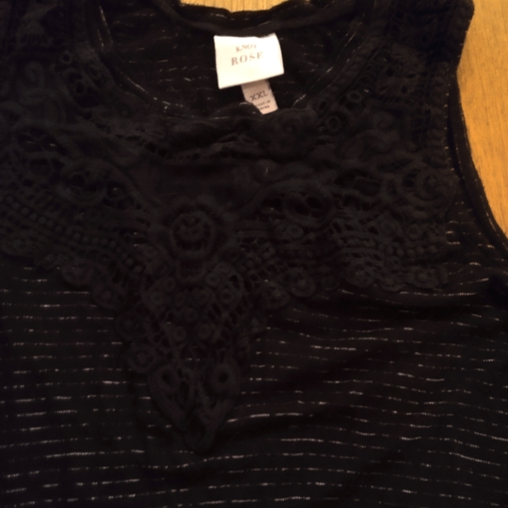 Ladies XXL Knox Rose Black knit tunic style top
